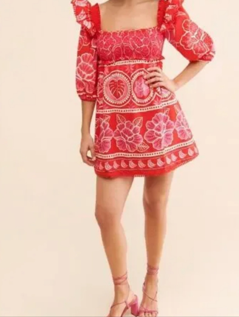 Farm Rio Red Mini Dress - Picture 2 of 6